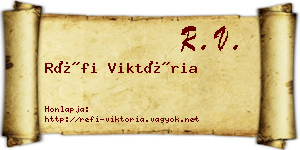 Réfi Viktória névjegykártya