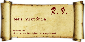 Réfi Viktória névjegykártya